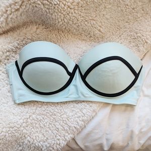 Mint green strapless bikini top